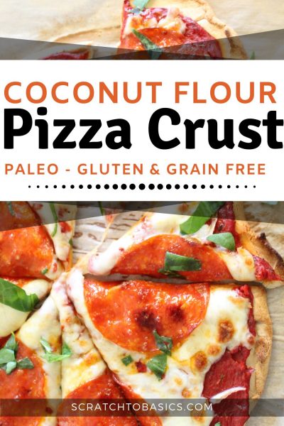 pizza crust with coconut flour on pizza cooked.