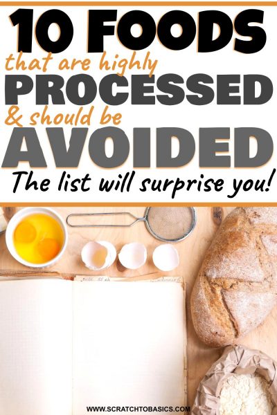 highly processed food list to avoid - pin image