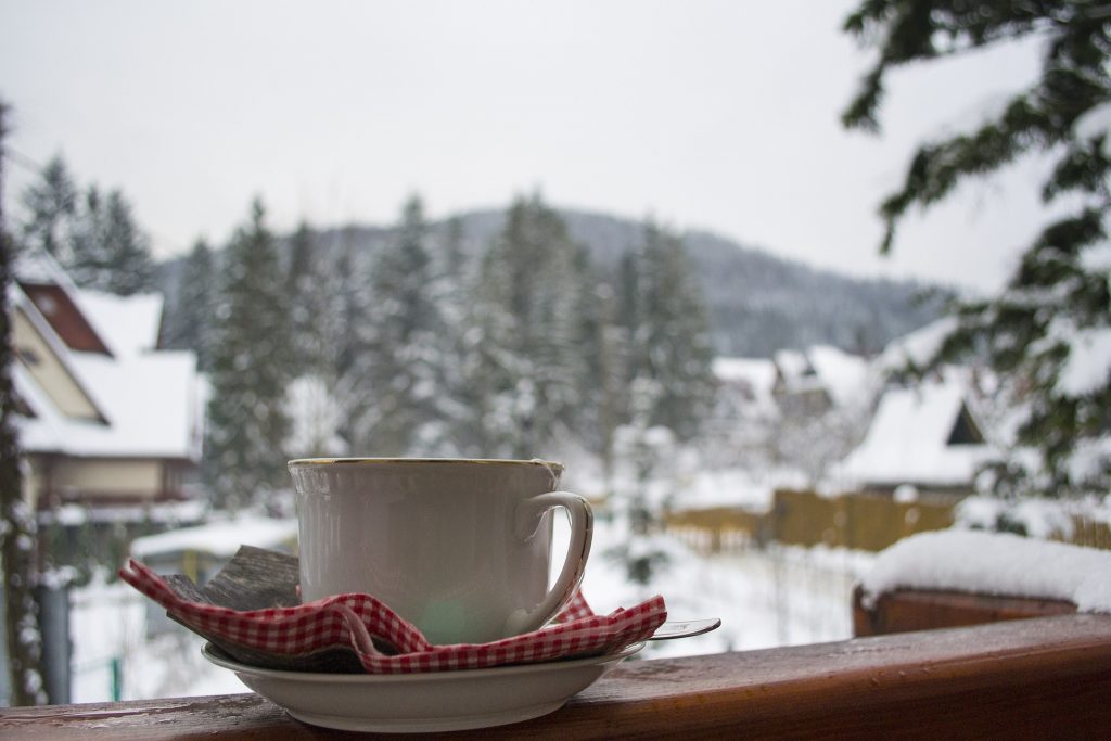 Hot chocolate will warm you up on a cold winter day.