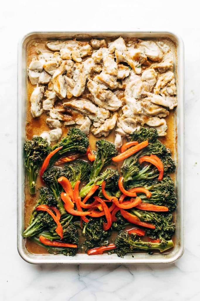 Pinch of Yum Garlic Ginger Chicken Sheet Pan