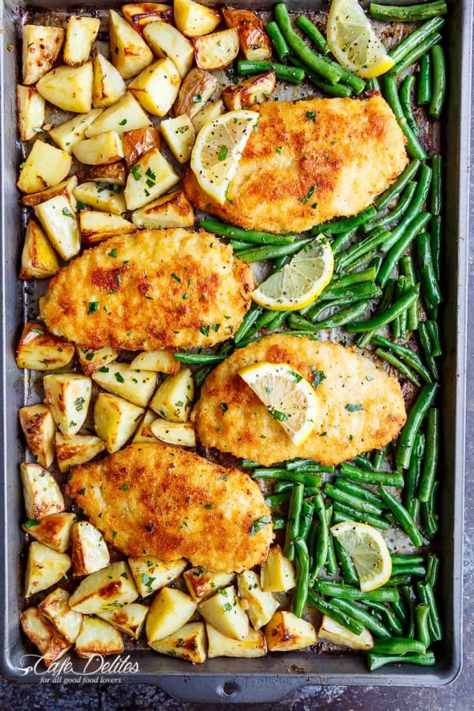 Lemon Parmesan Veggies Sheet Pan Meal by Cafe Delites