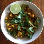 coconut chickpea curry with turmeric