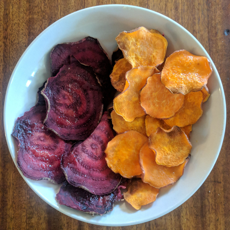 veggie chips in bowl - homemade