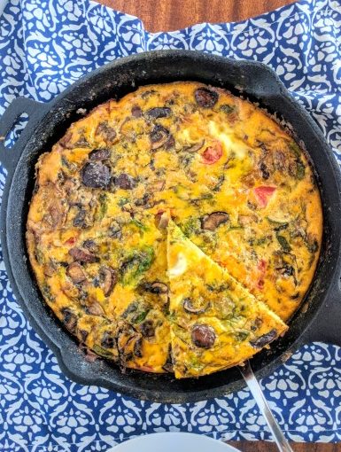 dairy free frittata served on cast iron skillet