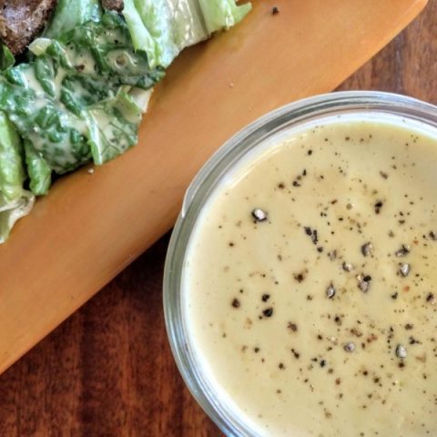 Homemade Caesar Salad Dressing Recipe with a Whole Egg and Anchovy Paste
