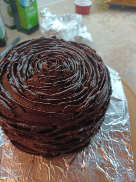 piping example 2 of the chocolate frosting without butter