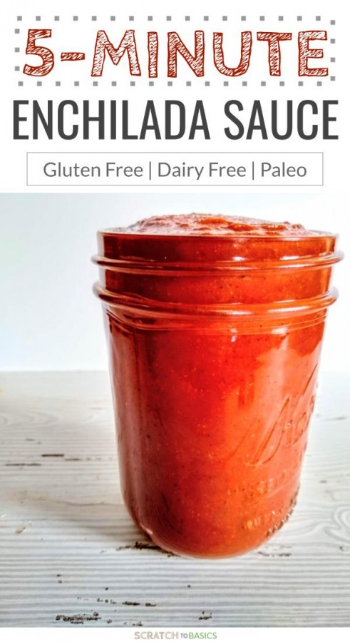 Five minute enchilada sauce that's gluten free, dairy free, and Paleo.