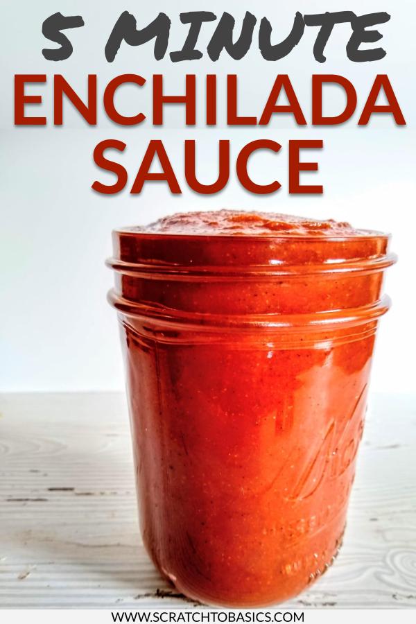 Five minute enchilada sauce in mason jar