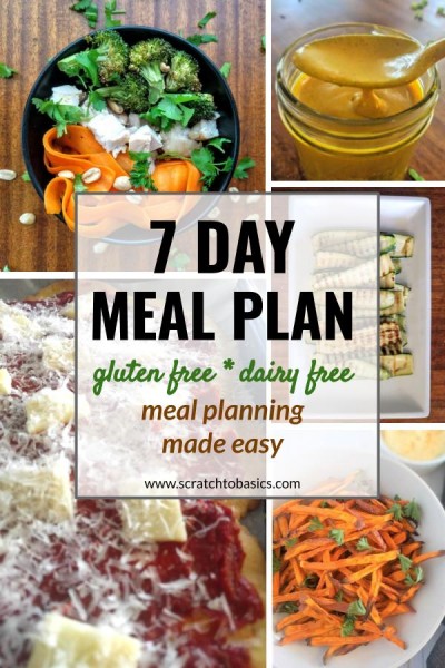 7 Day Meal Plan that's gluten free, dairy free, and refined sugar free. Meal planning made easy.