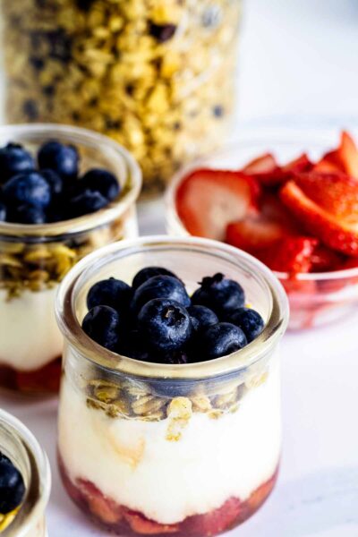 Yogurt parfait in a dish