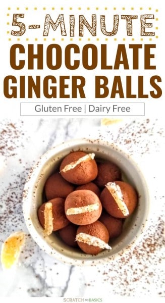 5 minute chocolate ginger date balls, dairy free, gluten free