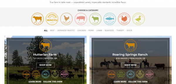 Crowd Cow works personally with over forty farms to provide farm fresh meat delivered to your door.