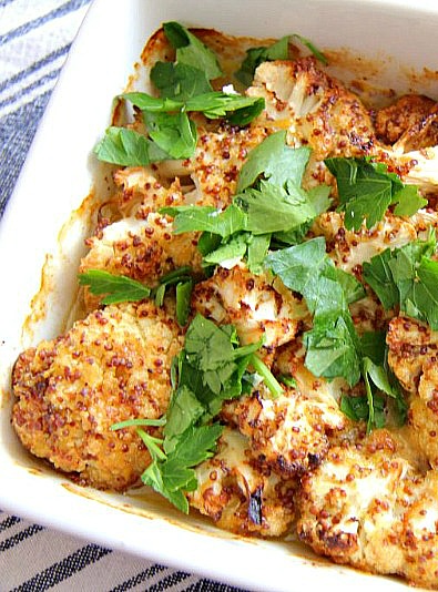 Dijon mustard and lemon roasted cauliflower