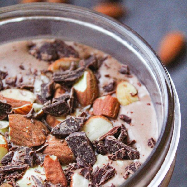 Almond Butter Cacao Smoothie Recipe [Dairy Free, Paleo]