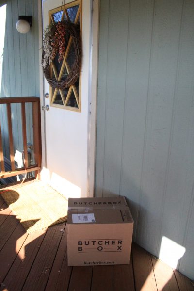 Butcher Box sitting at doorstep