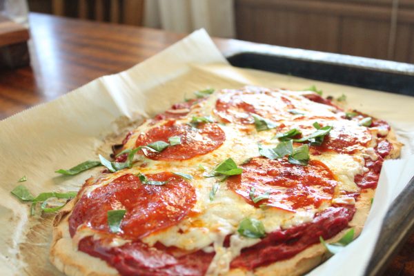 coconut flour pizza crust pizza recipe cooked and ready to eat