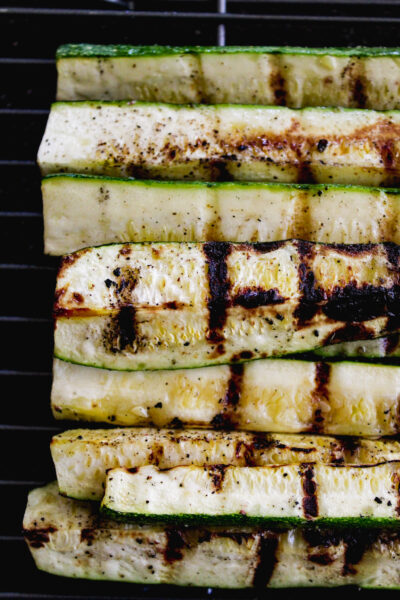 grilled zucchini close up