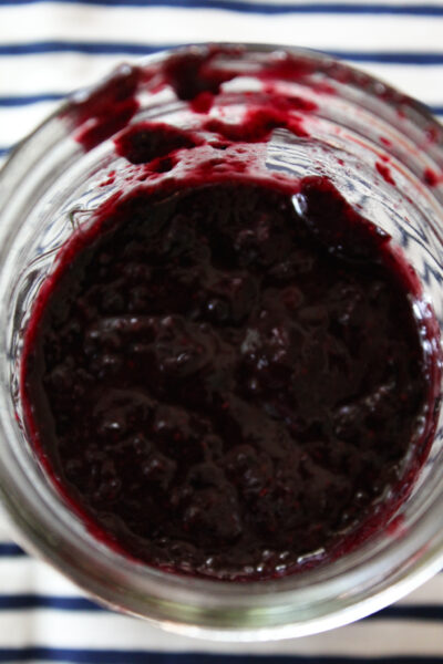Blueberry fruit puree for popsicles