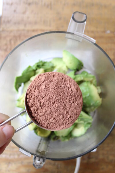 step 2 - cocoa powder in food processor