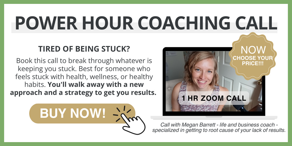 sign up for one hour of coaching to give you a strategy for transitioning out of processed foods