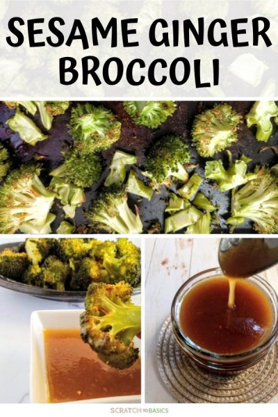 oven roasted broccoli with sauce sesame ginger