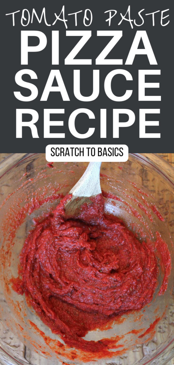 tomato paste pizza sauce recipe pin image