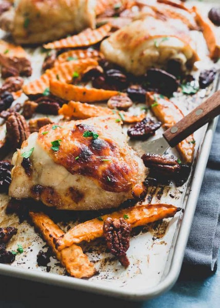 maple mustard chicken sheet pan recipe
