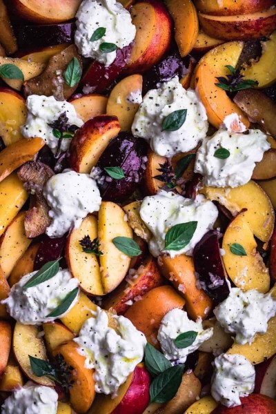 Stone fruit salad with burrata