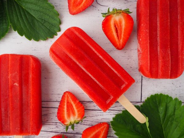 Popsicles and strawberries