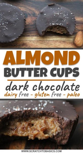 Almond butter cups made with dark chocolate