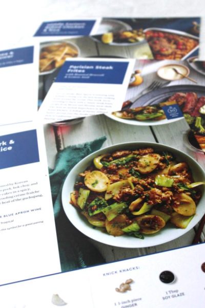 Blue apron menu cards