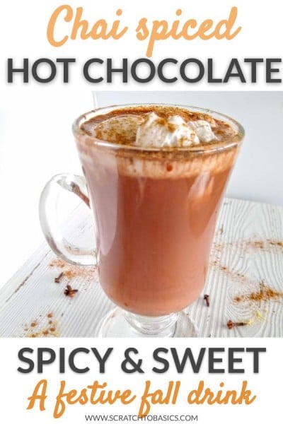 chai spiced hot chocolate spicy and sweet festive fall drink