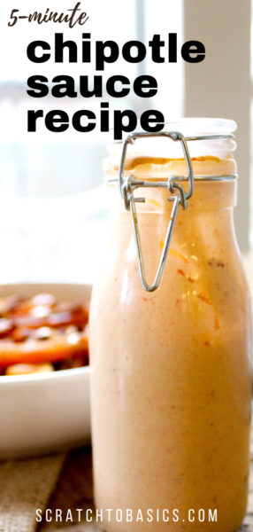 homemade chipotle sauce in a wide mouth mason jar