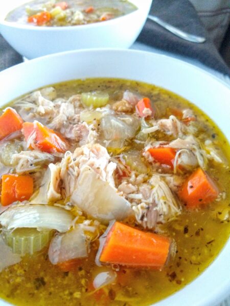 chicken vegetable soup with bone broth