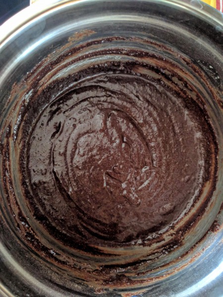 After combining wet and dry ingredients, this is your cake batter.