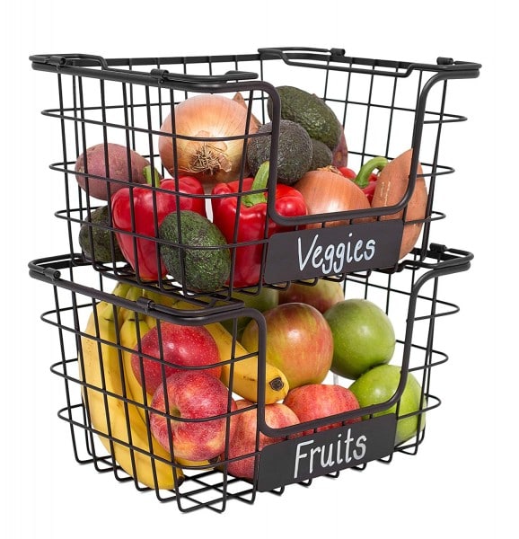 Declutter the produce from your counters and keep it organized in a basket.