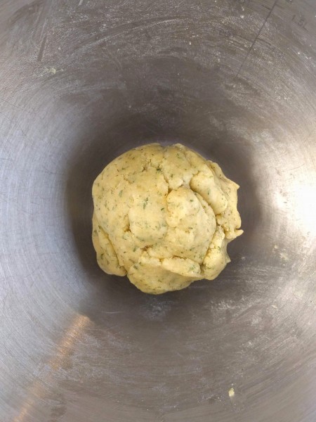 The ranch cracker dough should come together in a ball.
