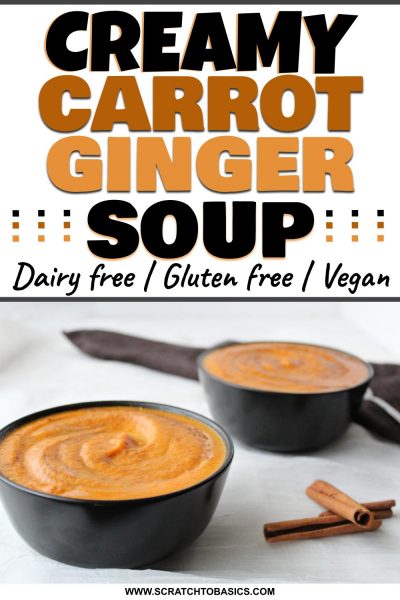 Creamy dairy free coconut carrot ginger soup.
