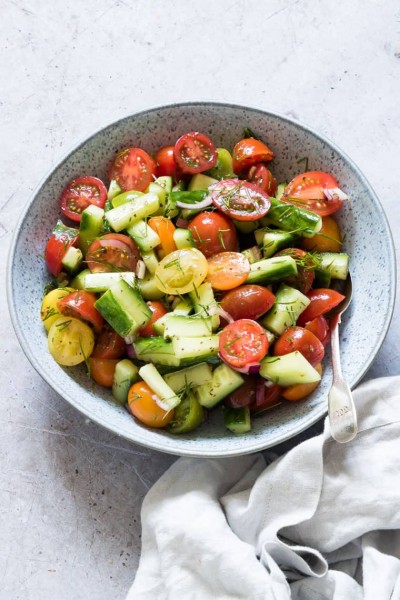 Dill cucumber tomato salad