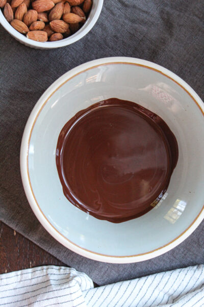 melted chocolate in bowl