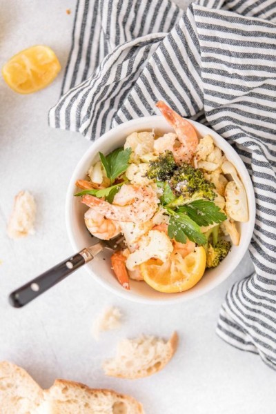 easy shrimp sheet pan dinner