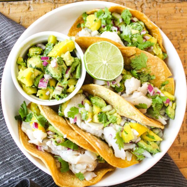 Fish Tacos with Avocado Mango Salsa