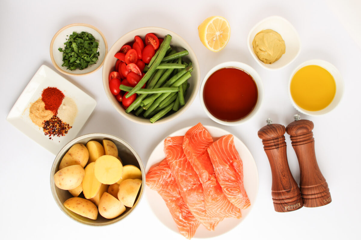Flat lay of ingredients to make this recipe