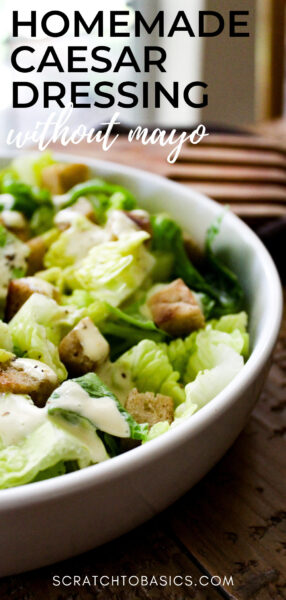 homemade caesar dressing without mayo closeup image