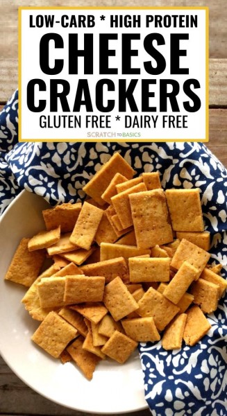 Low carb, high protein cheese craackers that are gluten free and dairy free. Yumm!