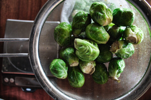 washed whole brussels sprouts