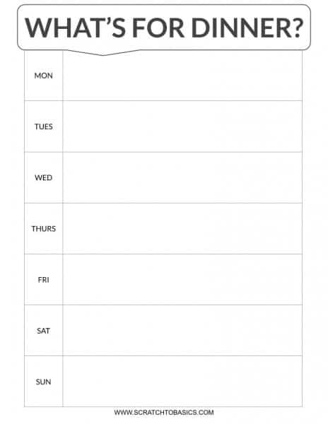 Meal Prep Template from www.scratchtobasics.com