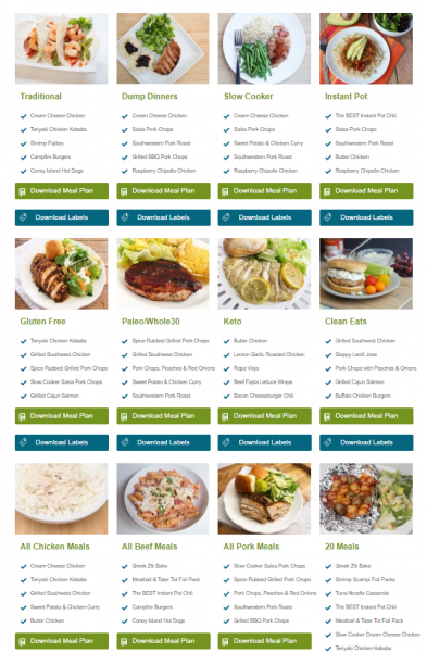 Planes de comidas en Mi FreezEasy
