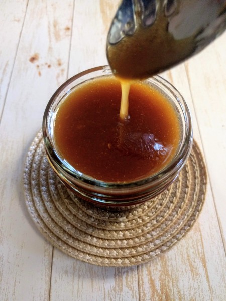 Sesame ginger sauce in a jar