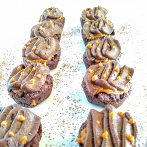 Pumpkin Brownie Bites With Chocolate Frosting And A Surprise Filling